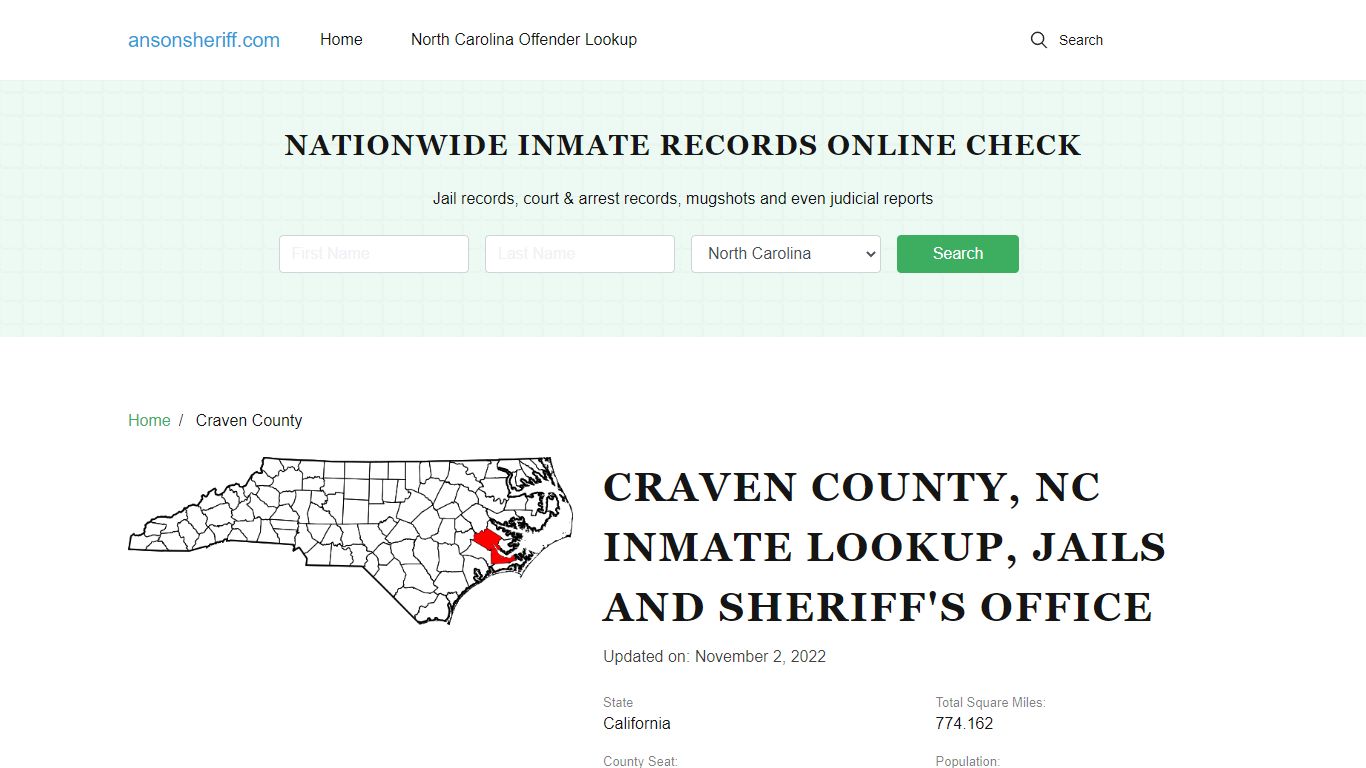 Craven County, NC Inmate Search, Jails, Sheriff