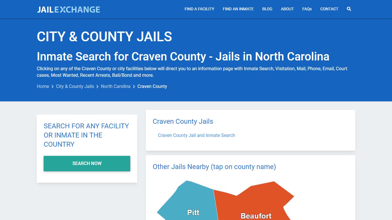 Inmate Search for Craven County | Jails in North Carolina - Jail Exchange